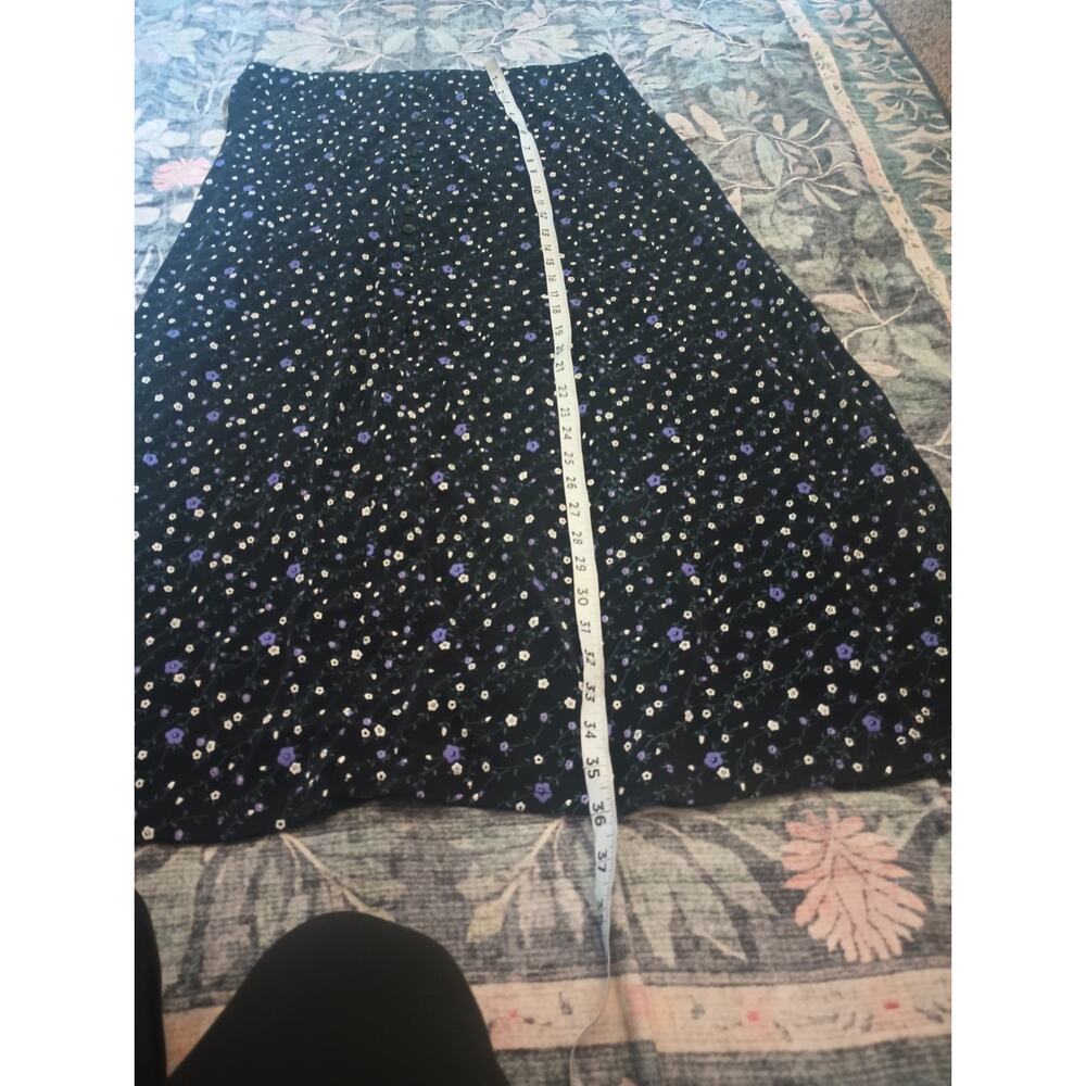 Vtg Briggs Dark Cottagecore Floral Maxi Skirt XL Button Slit Whimsigoth Y2K 90s - Picture 10 of 10